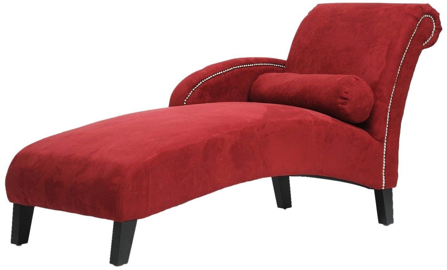 Red Chaise Lounges Regarding Latest Amazon: Baxton Studio Hestia Microfiber Modern Chaise Lounge (View 4 of 15)