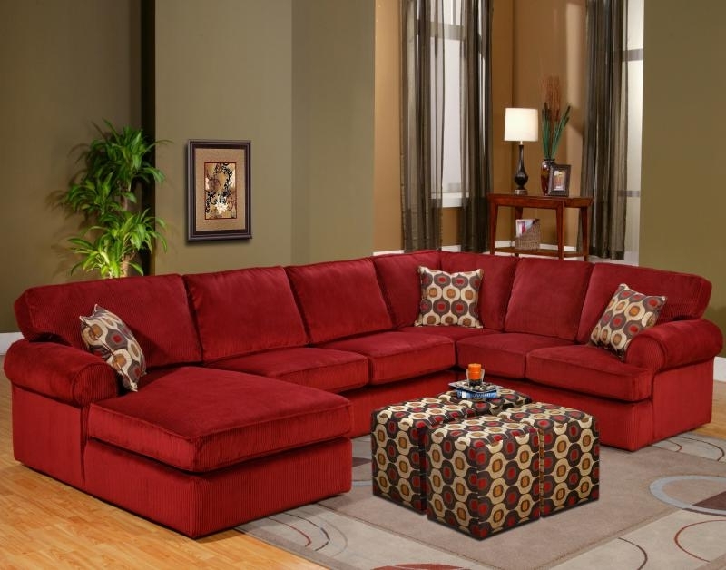 Red Leather Sectional Sofas With Ottoman For Fashionable Red Sectional Sofa Be Equipped Red Leather Sectional Sofa With (Photo 8 of 10)