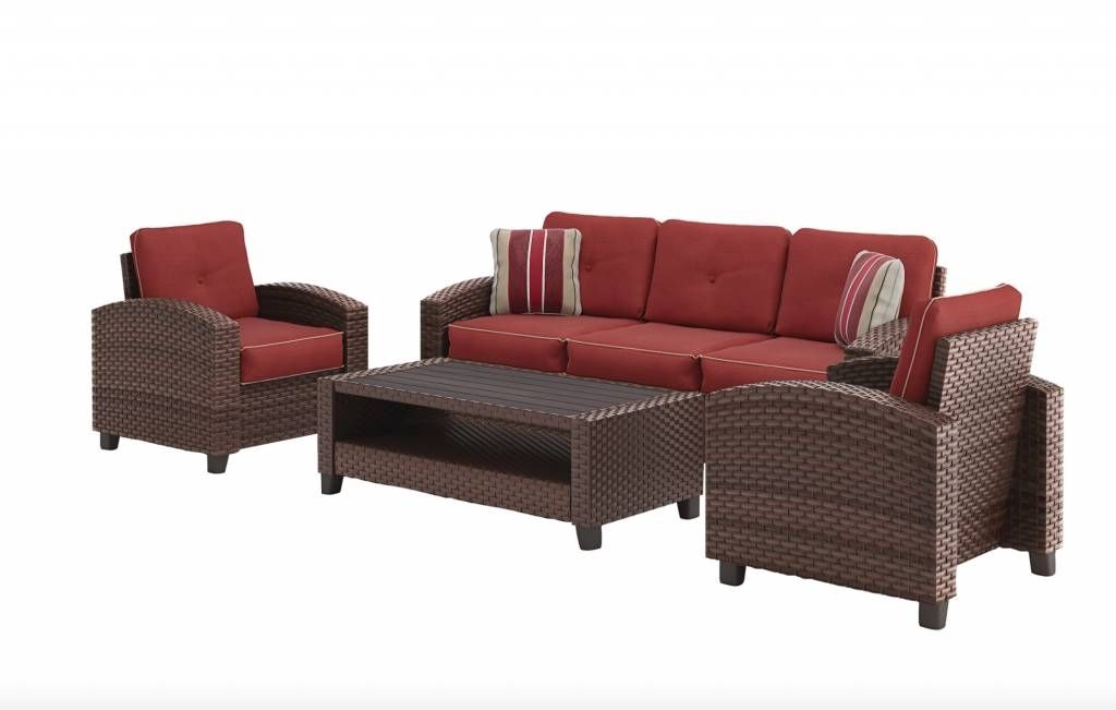 Red Sofa Chairs Within 2018 Meadowtown  Red Sofa/chairs/table Set (4/cn) P333 081 – Home Video (Photo 10 of 10)