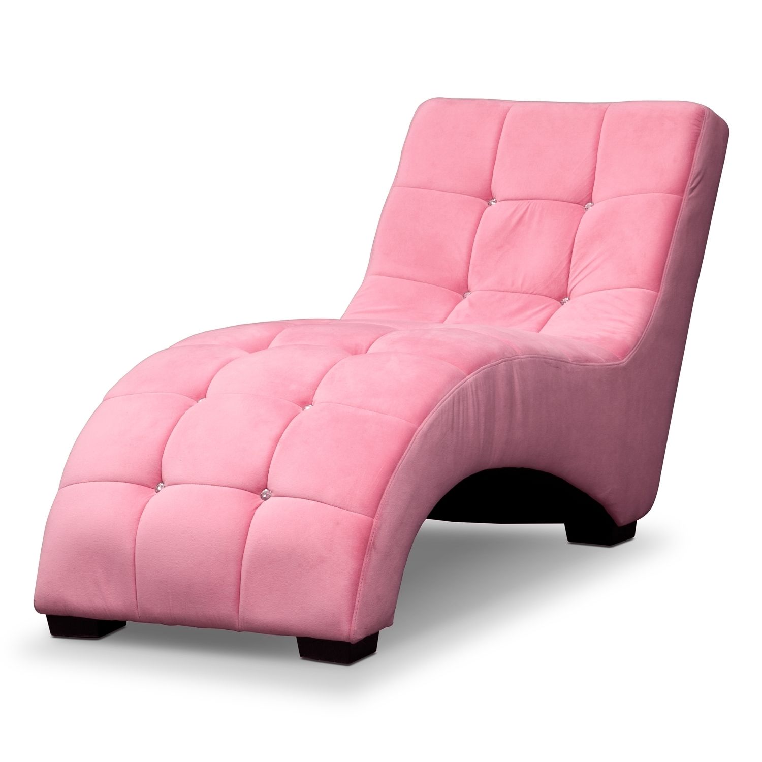 Royal Treatment. The Tufted, Pink Velvet Upholstery And Rhinestone Regarding Most Popular Pink Chaise Lounges (Photo 5 of 15)