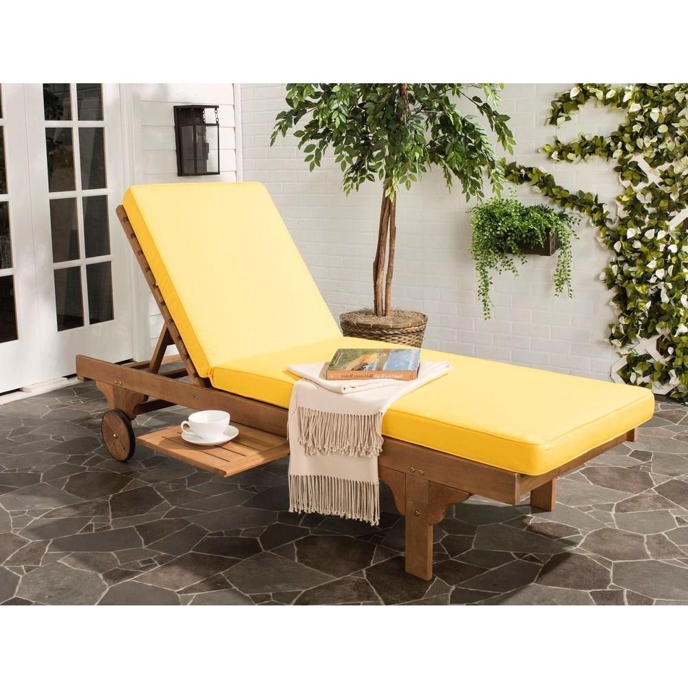 Safavieh Newport Teak Brown Outdoor Patio Chaise Lounge Chair With In Current Chaise Lounge Chairs In Canada (View 13 of 15)