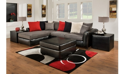 Sectional Living Room Set Furniture In Black With Most Recently Released Austin Sectional Sofas (Photo 1 of 10)