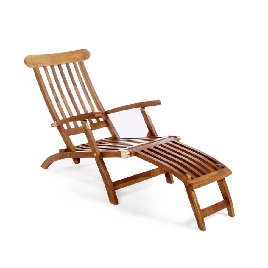 Shop All Things Cedar Brown Folding Patio Chaise Lounge Chair At Throughout 2018 Wood Chaise Lounge Chairs (View 15 of 15)