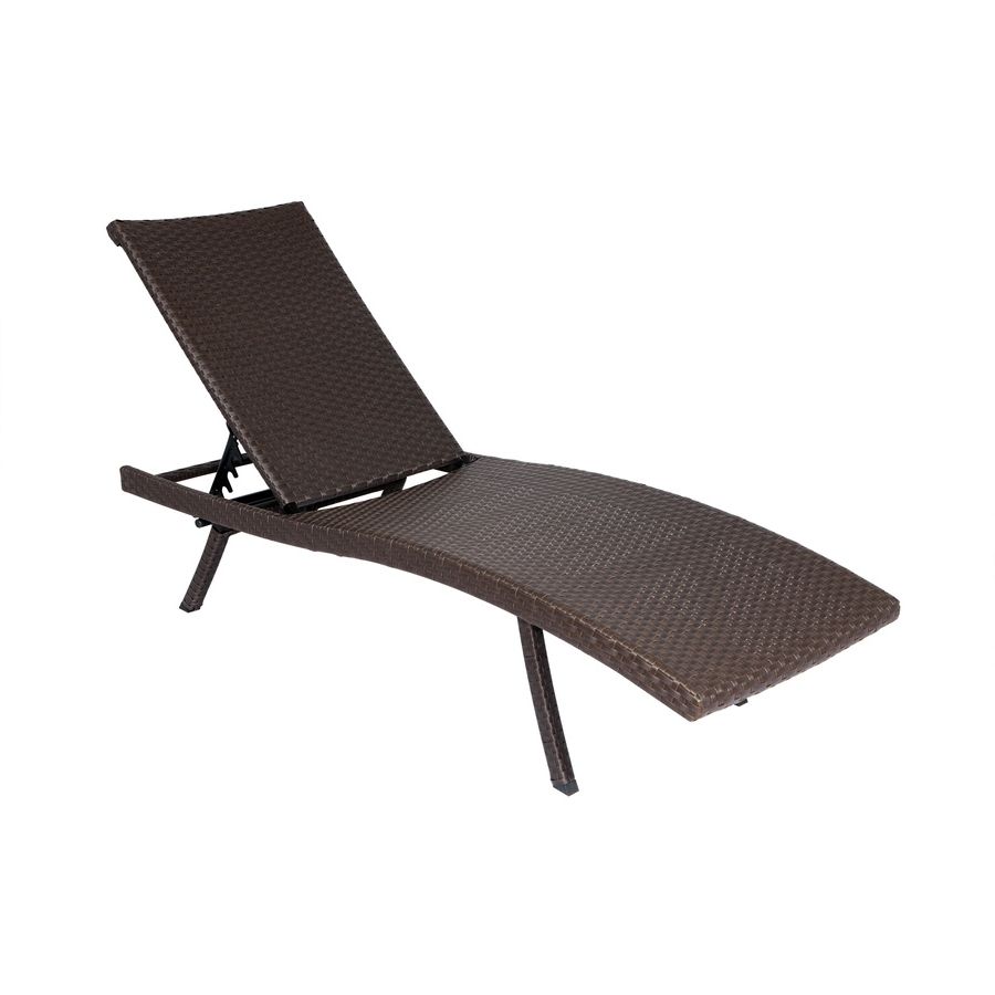 Shop Allen + Roth Brown Wicker Folding Chaise Lounge Chair At In Well Liked Outdoor Folding Chaise Lounges (View 10 of 15)