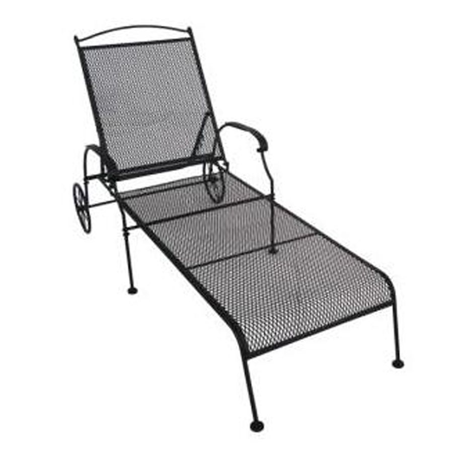 Shop Garden Treasures Hanover Mesh Seat Wrought Iron Patio Chaise In 2017 Lowes Chaise Lounges (View 14 of 15)