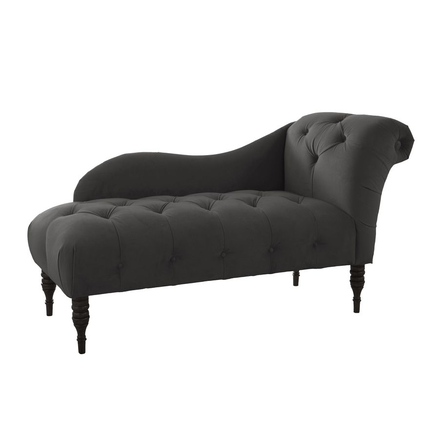 Shop Skyline Furniture Addison Collection Black Velvet Chaise Intended For Recent Velvet Chaises (View 7 of 15)