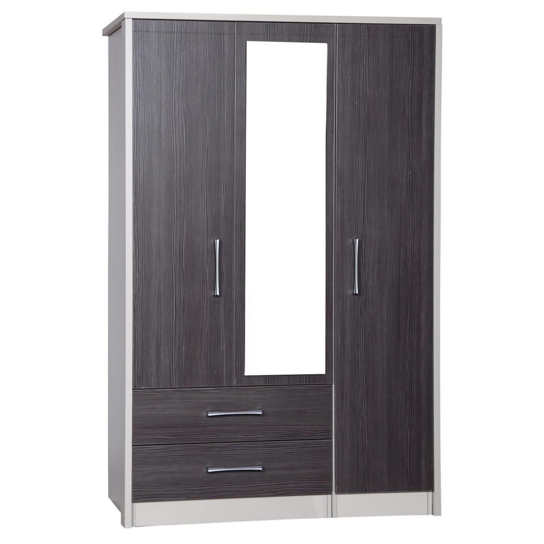 Single Black Wardrobes Throughout Recent White Wardrobe With Drawers And Mirror Single Bedroom Designs (View 11 of 15)