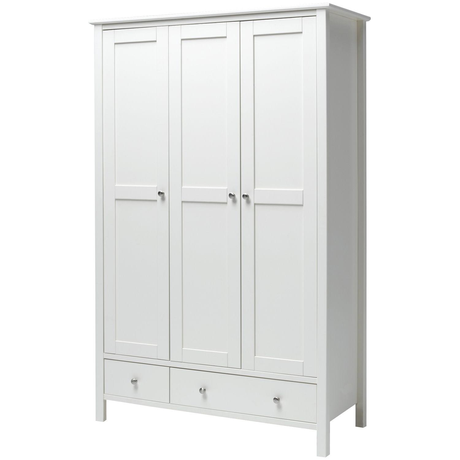 Stockholm 3 Door 2 Drawer Wardrobe White – Simply Furniture Pertaining To Most Recent 3 Door White Wardrobes With Drawers (View 1 of 15)