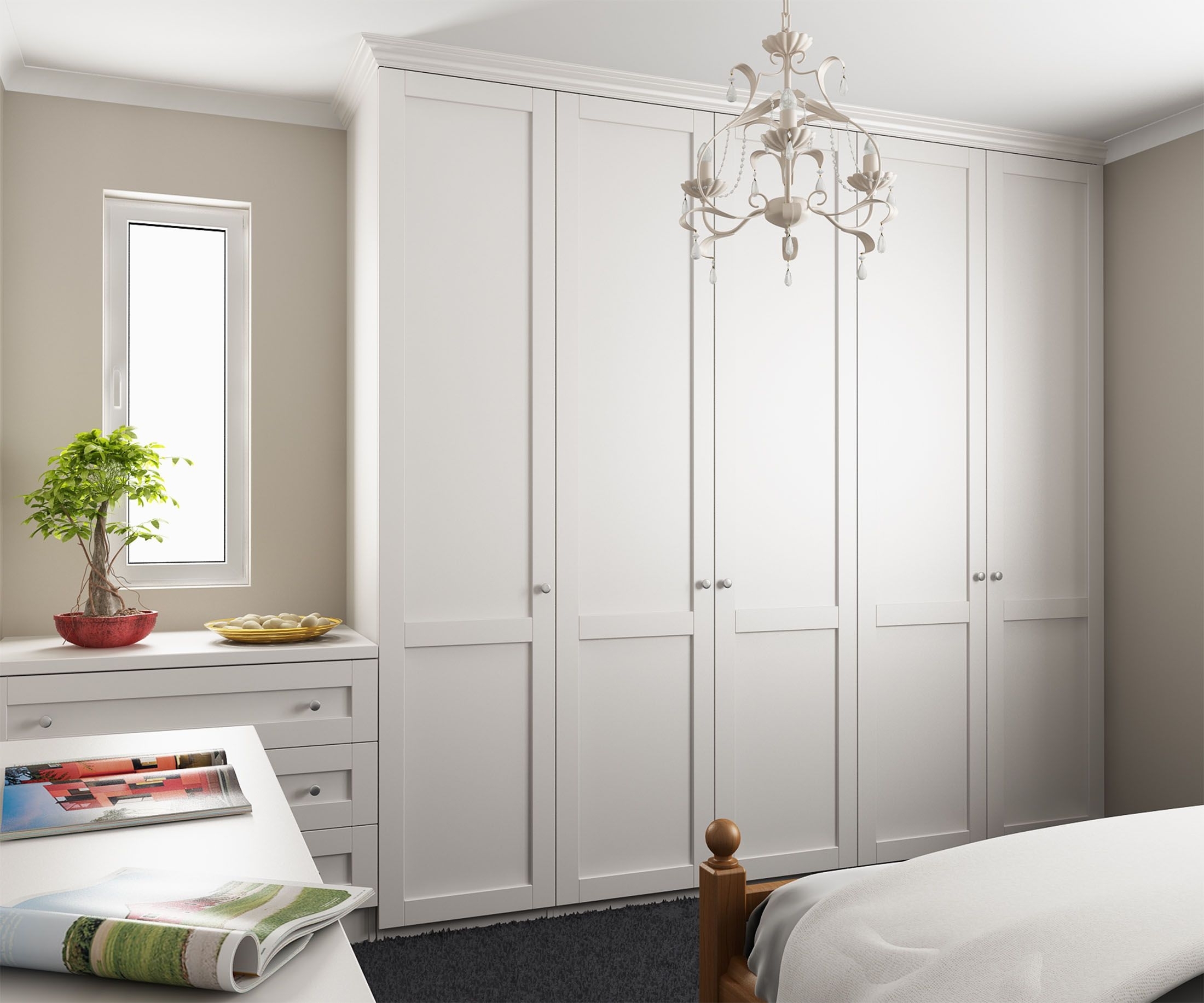 Tall Wardrobes Along Left Wall, Dressing Table/drawers With Mirror Intended For Trendy Tall Wardrobes (View 5 of 15)