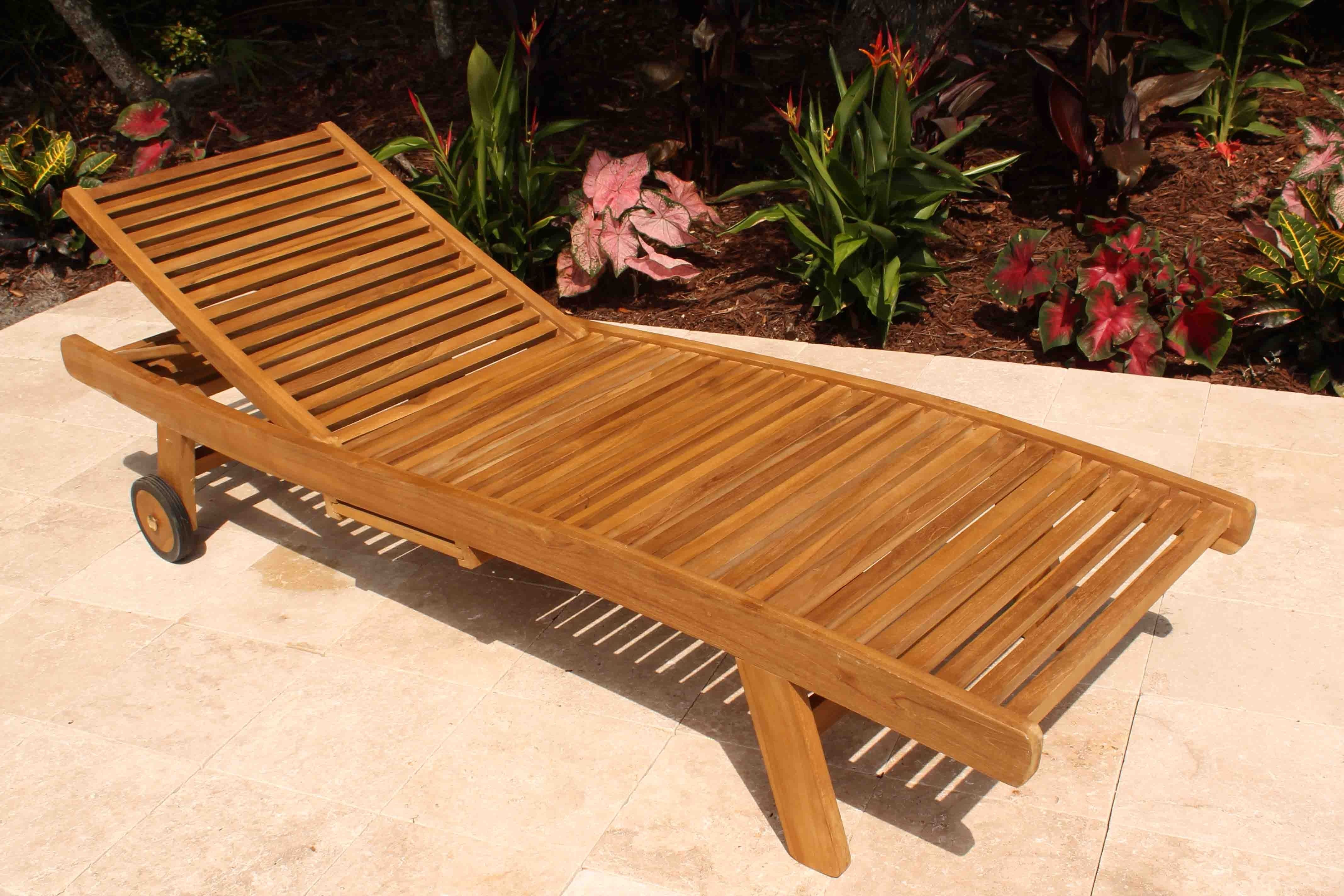 Teak Wood Chaise Lounge Chair — Teak Furnitures : Teak Chaise Pertaining To Trendy Wooden Chaise Lounges (Photo 8 of 15)