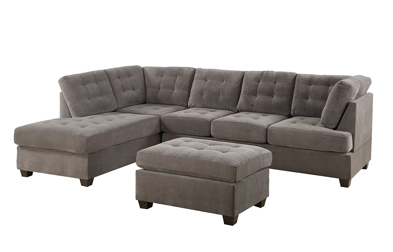 Trendy Amazon: Bobkona Michelson 3 Pieces Reversible Sectional Inside Chaise Loveseats (View 15 of 15)