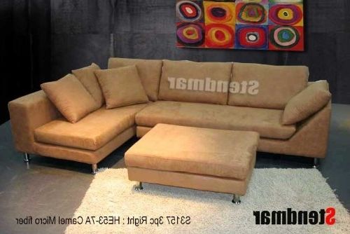 Trendy Camel Colored Sectional Sofas Regarding Gray Sectional Sofas : 3pc Modern Camel Color Microfiber Sectional (View 10 of 10)