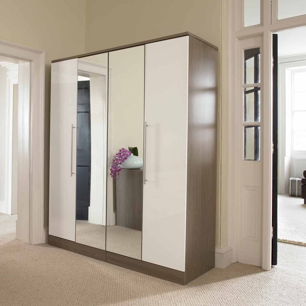 Trendy Mirror Design Ideas: Sliding Hinged Wardrobe With Mirror Doors For Double Mirrored Wardrobes (View 12 of 15)