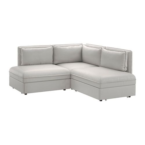 Vallentuna 3 Seat Corner Sofa With Bed Ramna Light Grey – Ikea Regarding Well Known Ikea Small Sofas (View 5 of 10)