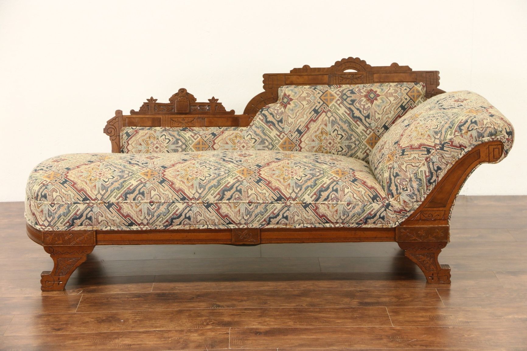 Victorian Chaise Lounges Intended For Trendy Sold – Victorian Eastlake 1880 Antique Chaise Lounge Or Fainting (View 2 of 15)