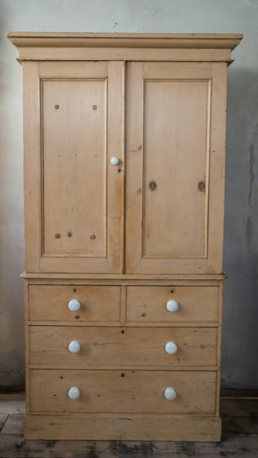 Victorian Pine Wardrobes In Most Up To Date Mid Victorian Pine Linen Press In Furniture (View 7 of 15)