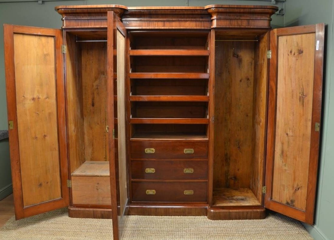 Victorian Wardrobes For Sale Within Latest Must See Large Victorian Mahogany Antique Triple Wardrobe (View 14 of 15)