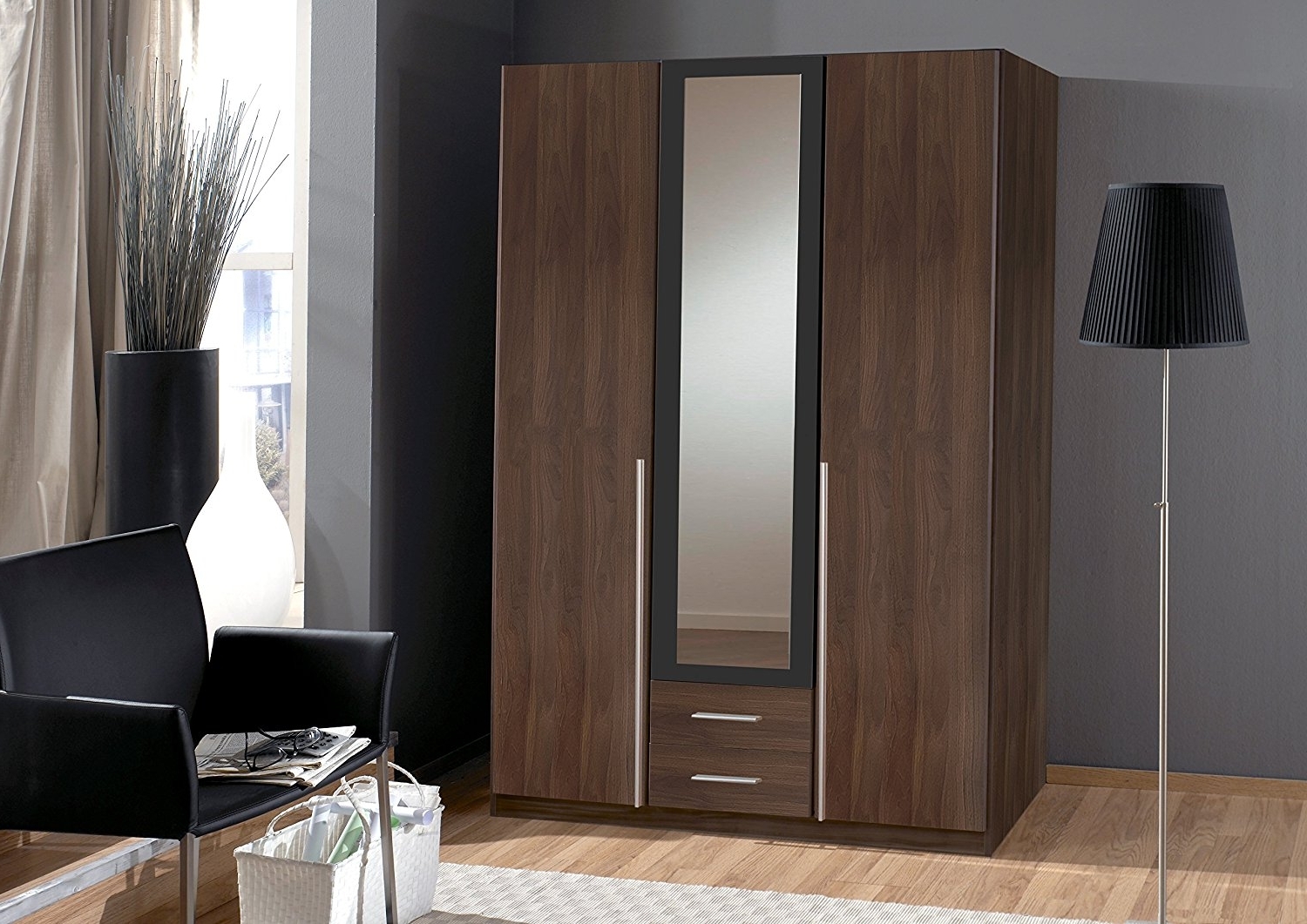 Walnut Wardrobes Throughout Current Wardrobe German Made 3 Door From Wimex 3 Doors In Dark Walnut Sale (Photo 1 of 15)