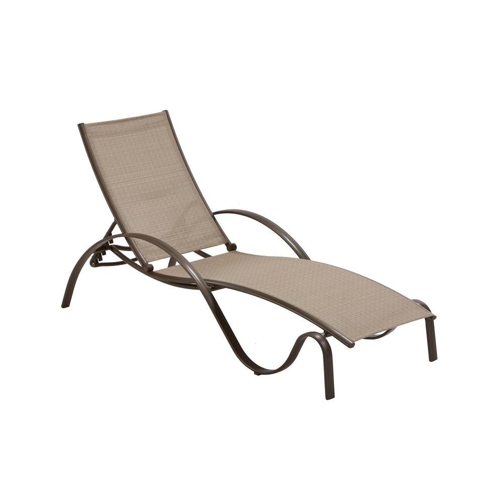 Well Known Hampton Bay Chaise Lounge Chairs Intended For Hampton Bay Commercial Grade Aluminum Brown Outdoor Chaise Lounge (Photo 12 of 15)