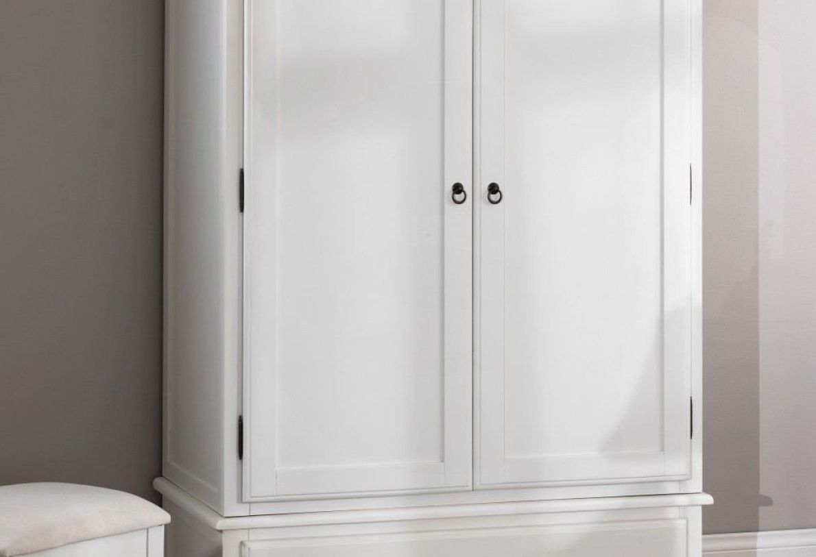 Well Known White Wicker Wardrobes With Regard To Wardrobe : Wonderful White Scheme Armoire Dresser Design For House (View 7 of 15)