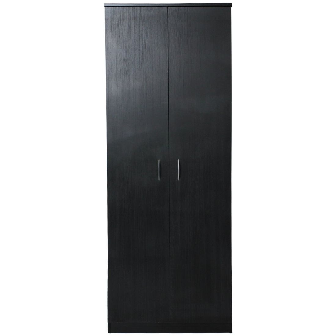 Well Liked Black Wood Wardrobes With Devoted2home Budget Bedroom Furniture With 2 Door Wardrobe, Wood (View 9 of 15)