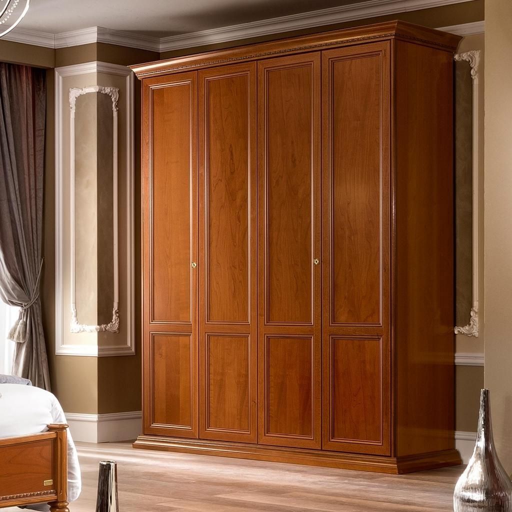 Well Liked Ornate Wardrobes In Treviso Ornate Cherry Wood 4 Door Wardrobe : F D Interiors Ltd (View 5 of 15)