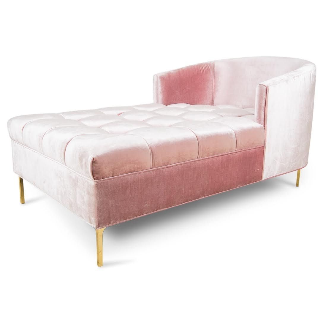 Well Liked Pink Chaises In St. Germain Chaise In Velvet (Photo 8 of 15)
