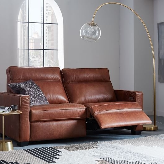 Well Liked Recliner Sofas Inside Henry® Leather Power Recliner Sofa (77") (Photo 5 of 10)