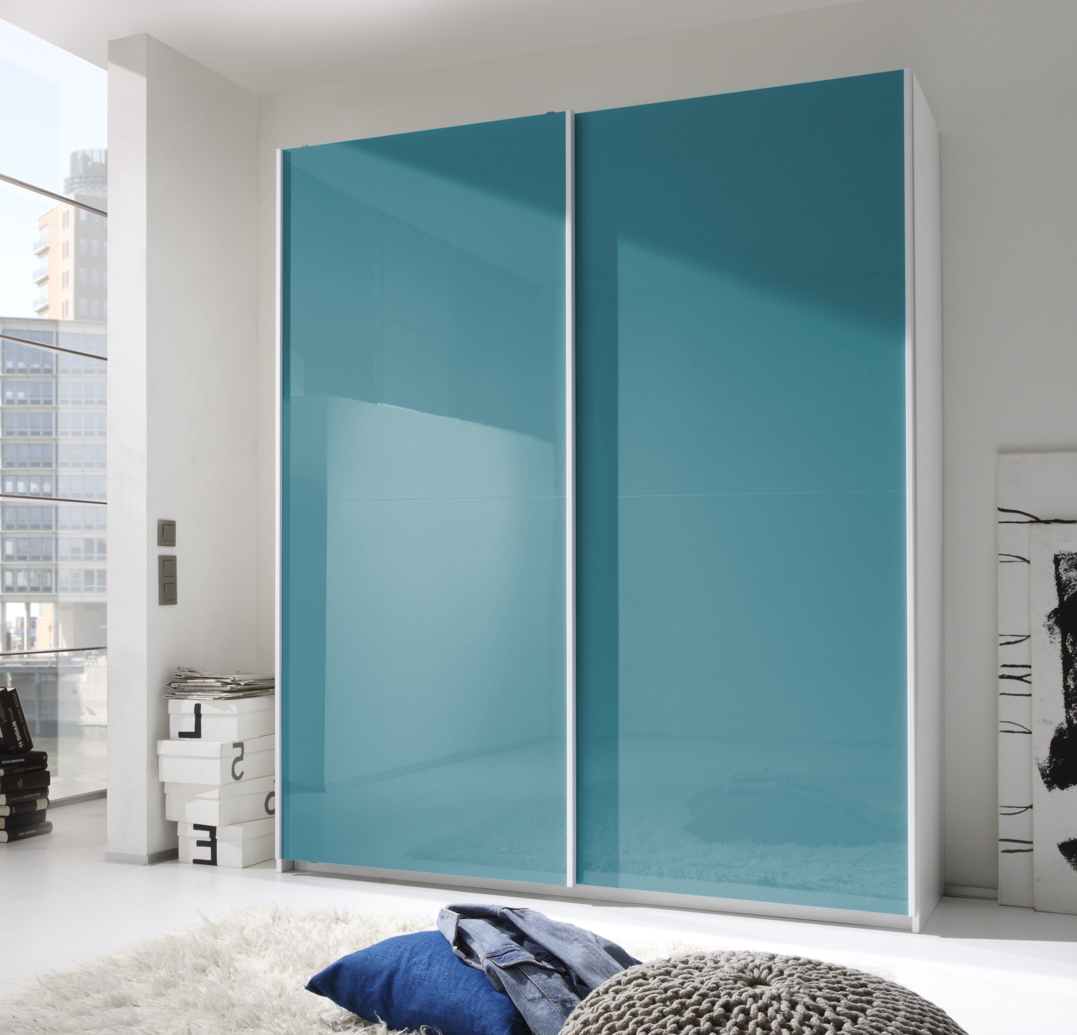 Well Liked Smart Wardrobe W/2 Sliding Doors, Turquoise Buy Online At Best Throughout 2 Sliding Door Wardrobes (View 3 of 15)