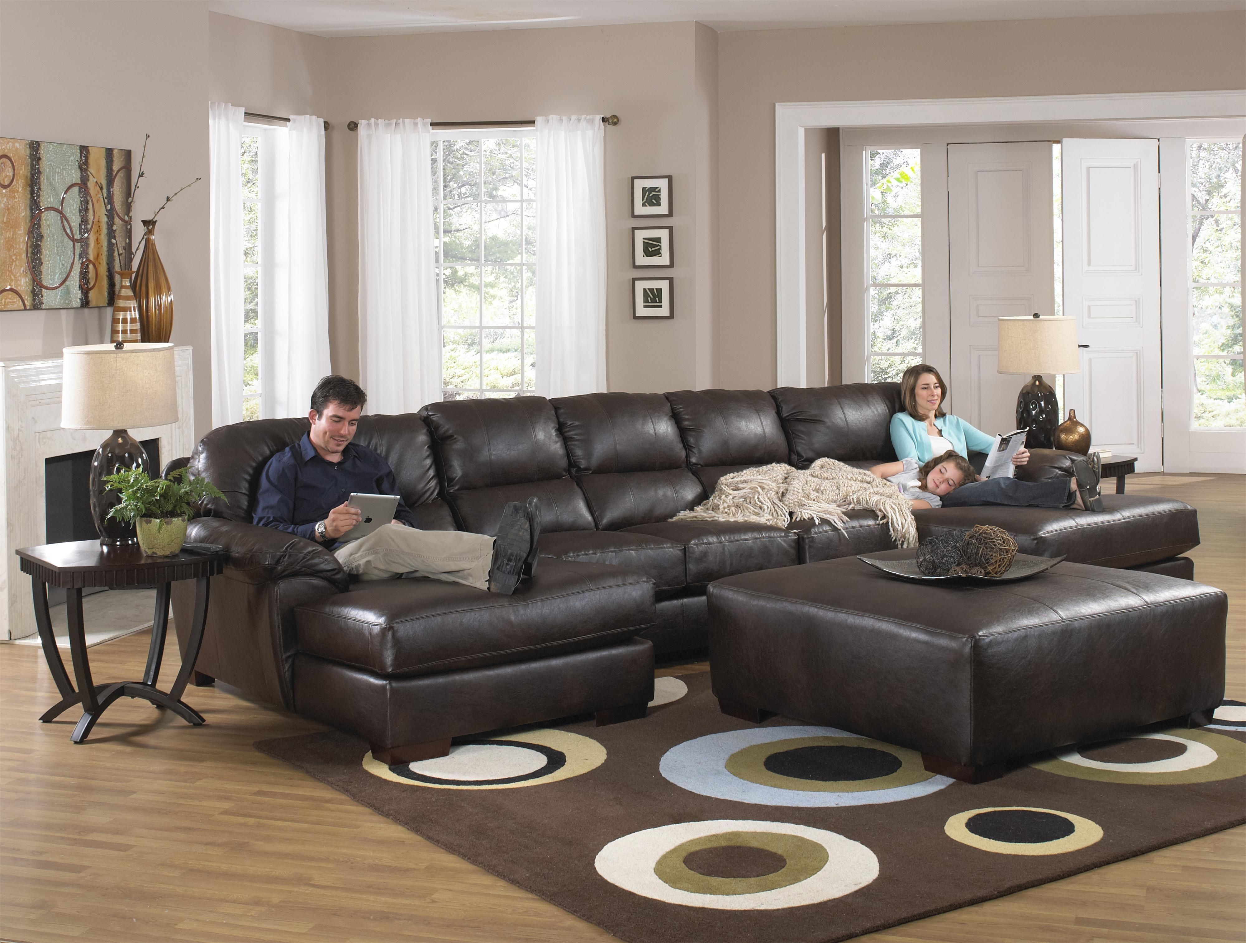 Well Liked Two Chaise Sectional Sofa With Five Total Seatsjackson Regarding Brown Leather Sectionals With Chaise (Photo 10 of 15)