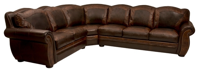 Western Themed Leather Sectional – Rustic – Living Room – Houston With Latest Western Style Sectional Sofas (View 3 of 10)