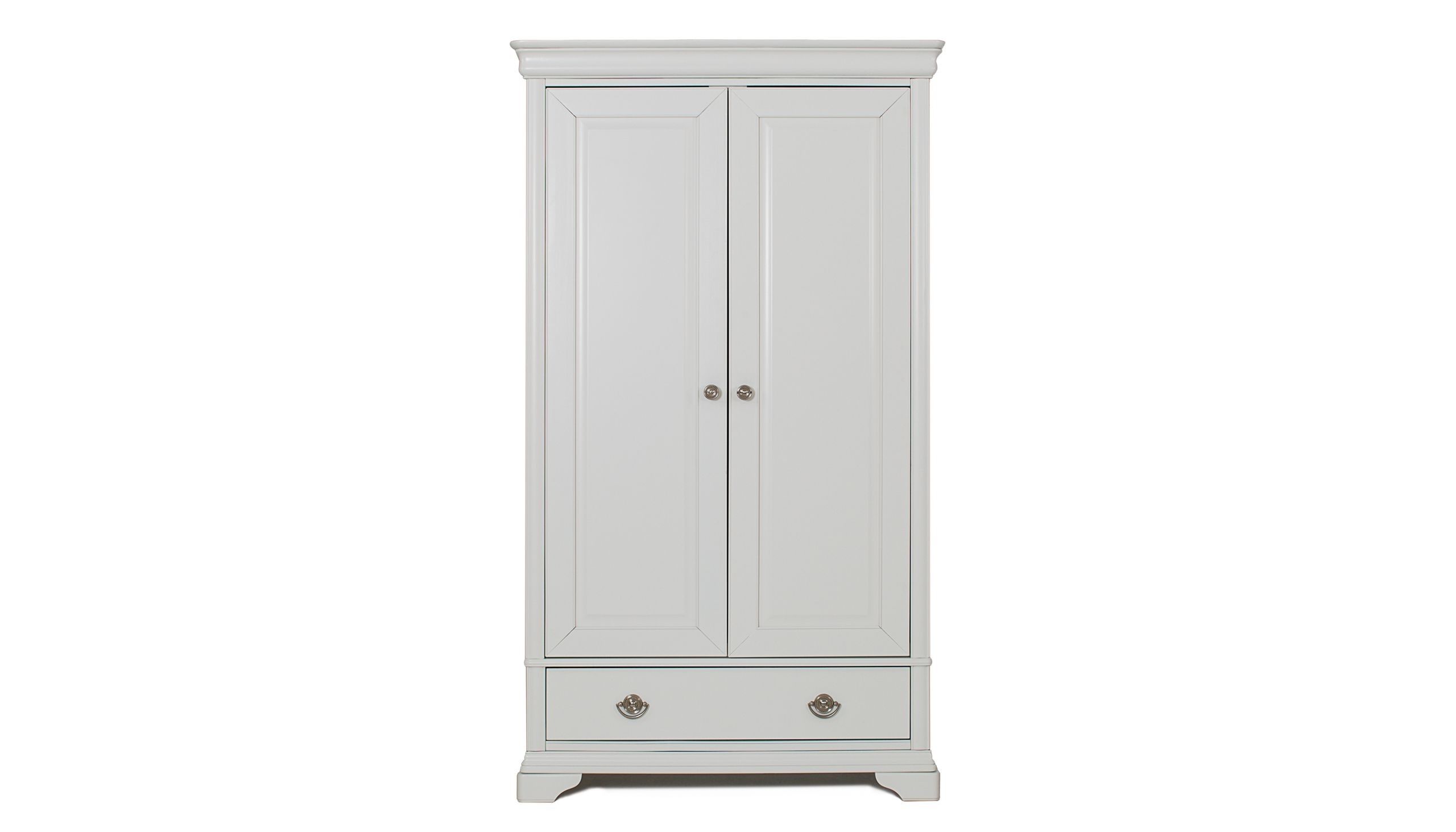 White Double Wardrobes With Drawers Within Trendy Double Wardrobe From The Chantilly White Range (View 11 of 15)