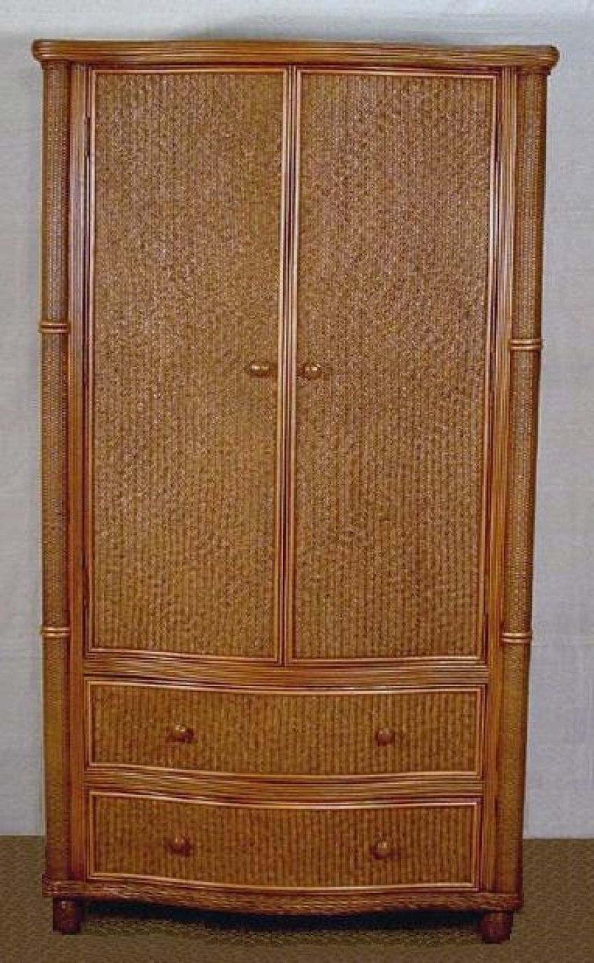 Wicker Armoire Wardrobes Within Most Up To Date Bombay Rattan Armoire Wicker Wardrobe Cabinet Wicker Country (View 1 of 15)