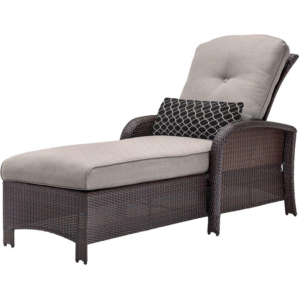 Wicker Chaise Lounges For Well Known Hanover Strathmere All Weather Wicker Patio Chaise Lounge With (Photo 4 of 15)