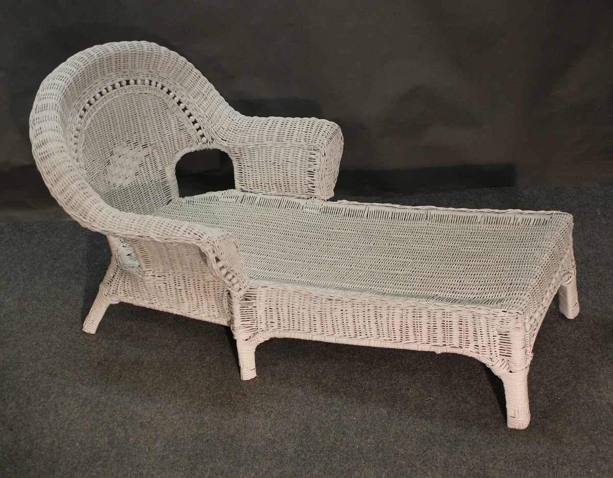 Wicker Chaise Lounges Within Well Known Child Beaded White Wicker Chaise Lounge : Jaetees Wicker, Wicker (Photo 14 of 15)