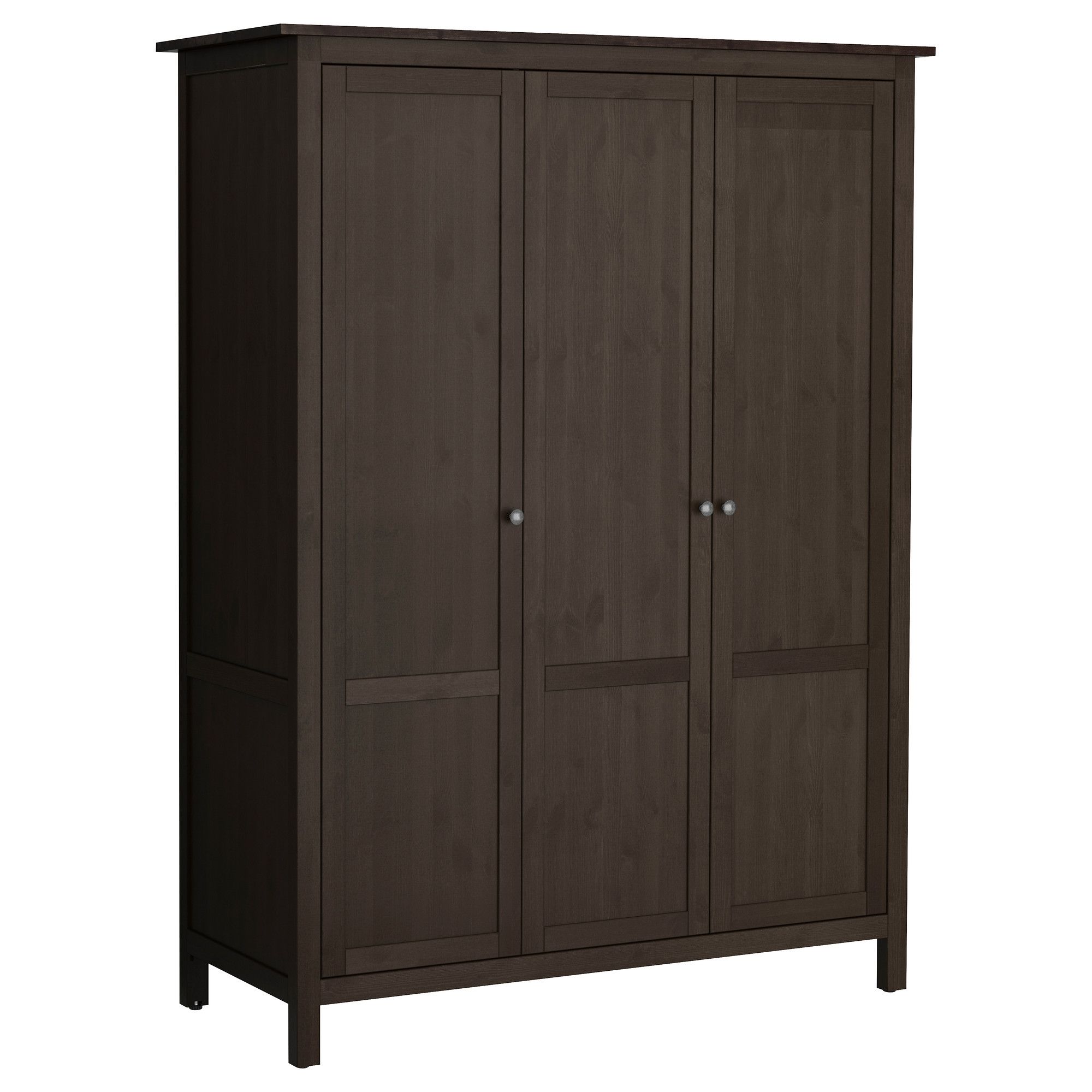 Widely Used Hemnes Wardrobe With 3 Doors – Black Brown – Ikea This Might Work With Regard To 3 Door Black Wardrobes (View 15 of 15)