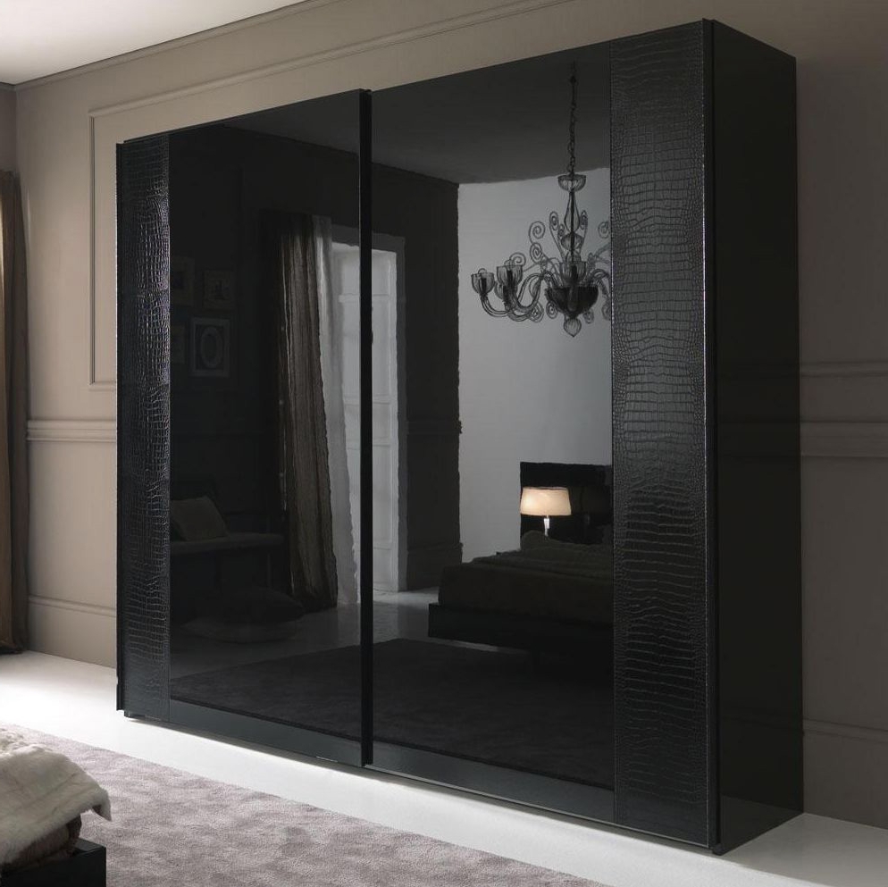 Widely Used Large Black Wardrobes Regarding Black Sliding Wardrobe Doors – Interior4you (Photo 1 of 15)