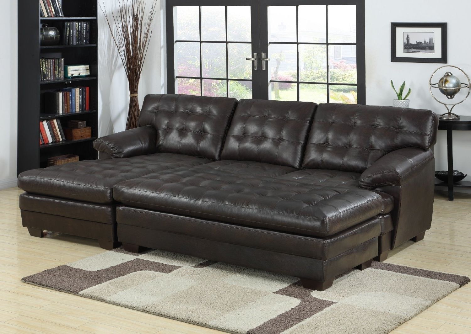 Widely Used Living Room : Leather Chaise Lounge Wicker Chaise Lounge Small Intended For Large Chaise Lounges (Photo 15 of 15)