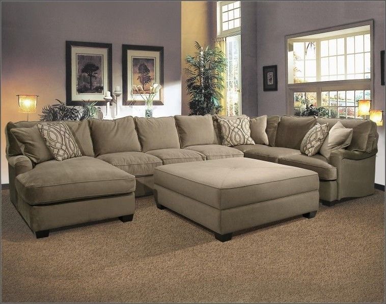 Widely Used U Shaped Fabric Sectional Sofa With Large Ottoman On Super Elegant Regarding Couches With Large Ottoman (View 1 of 10)