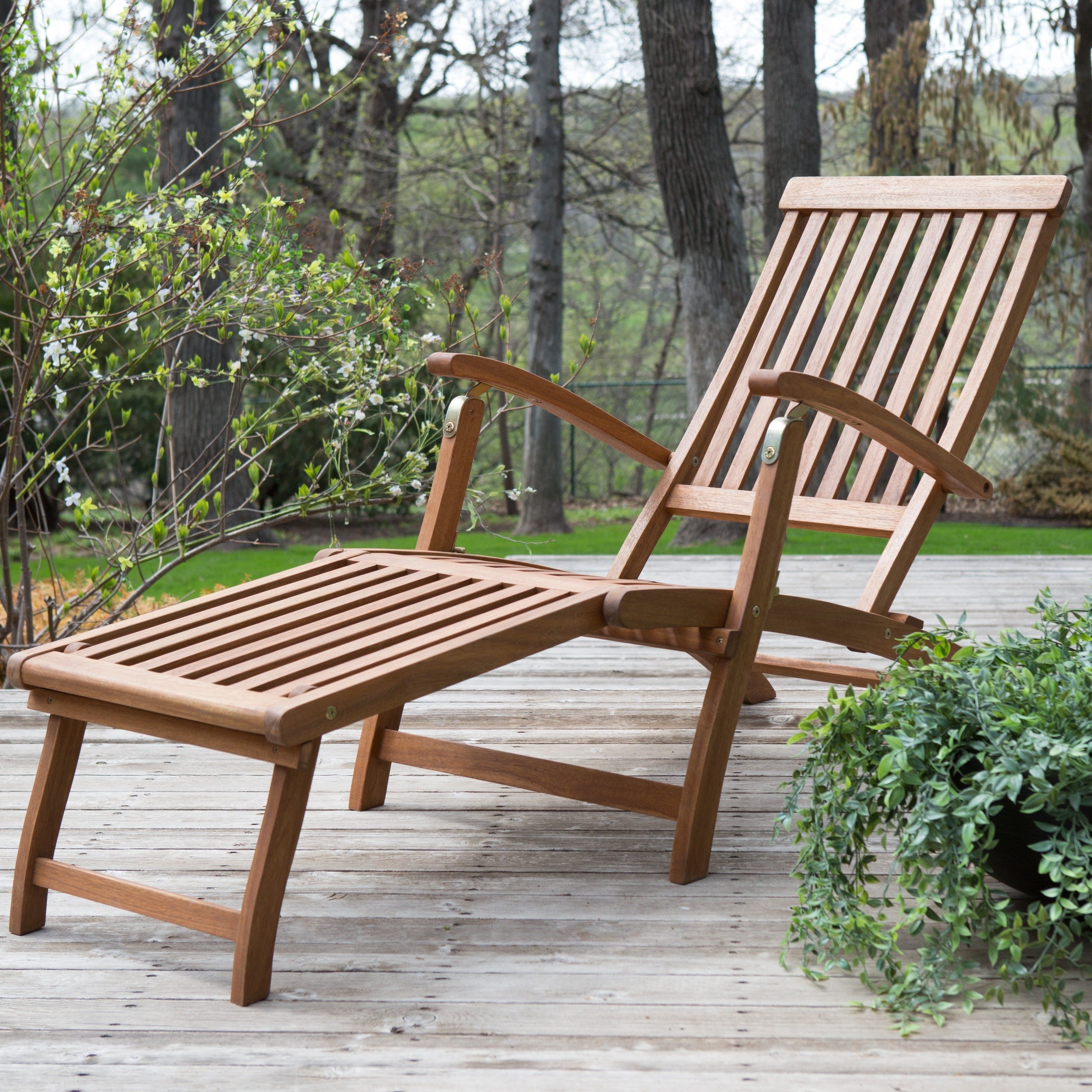 Wooden Chaise Lounges For Most Popular Best Selling Home Decor Molokini Wood Outdoor Chaise Lounge—set Of (View 6 of 15)