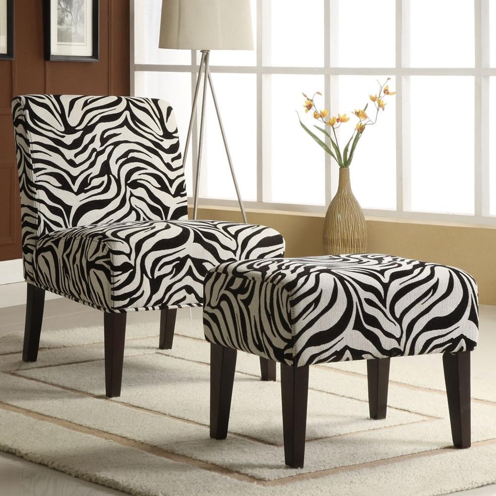 Zebra Print Chaise Lounge Chairs Within Newest Decor Zebra Print Lounge Chair And Ottoman Set Shipping  (View 5 of 15)