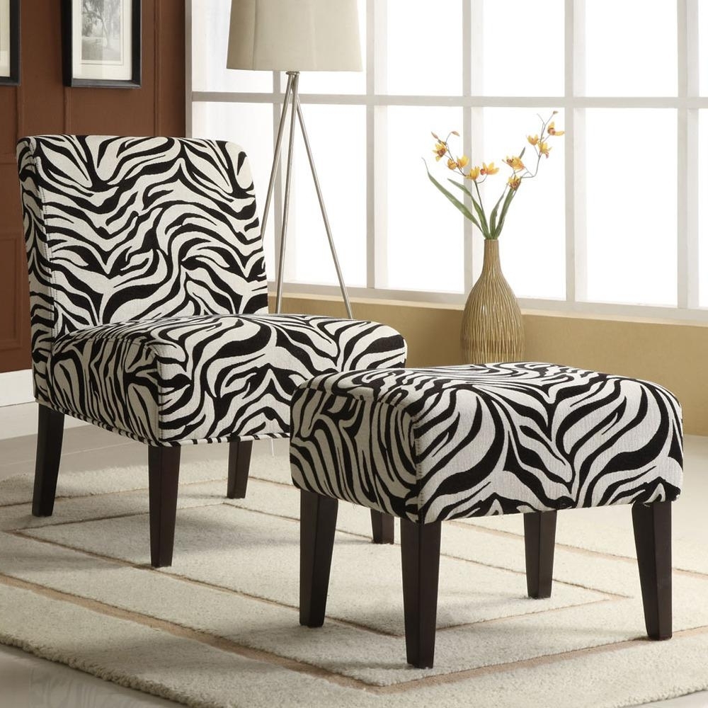 Zebra Print Chaise Lounge Chairs Within Newest Decor Zebra Print Lounge Chair And Ottoman Set Shipping 2017 (Photo 5 of 15)