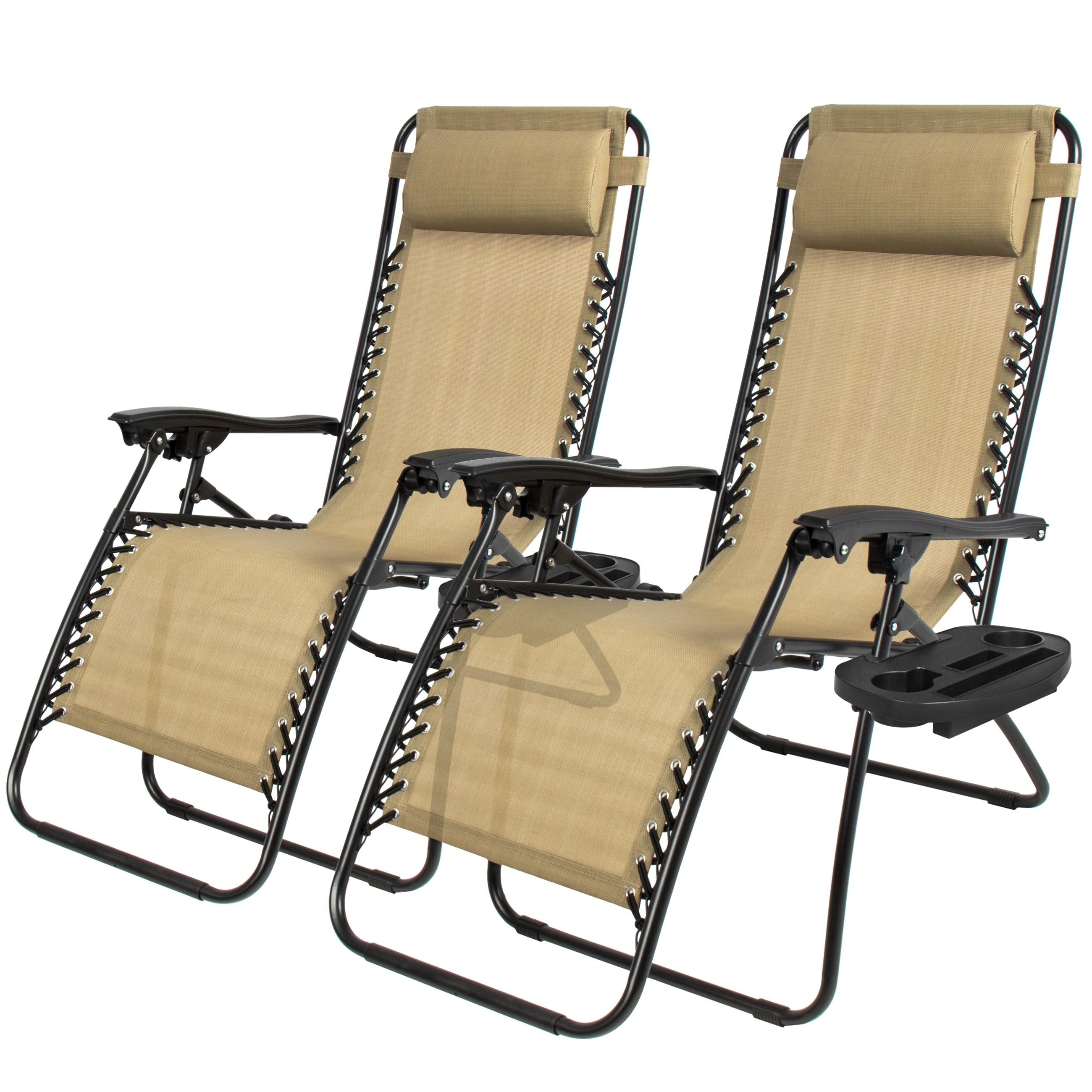 Zero Gravity Chaise Lounges Pertaining To Famous Zero Gravity Chairs Case Of (2) Lounge Patio Chairs Outdoor Yard (View 13 of 15)