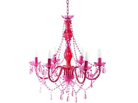 2017 Fuschia Chandelier Throughout Silly Gifts Sy100773fu 110v Gypsy Fuschia 6 Arm Chandelier – Pink (View 3 of 10)