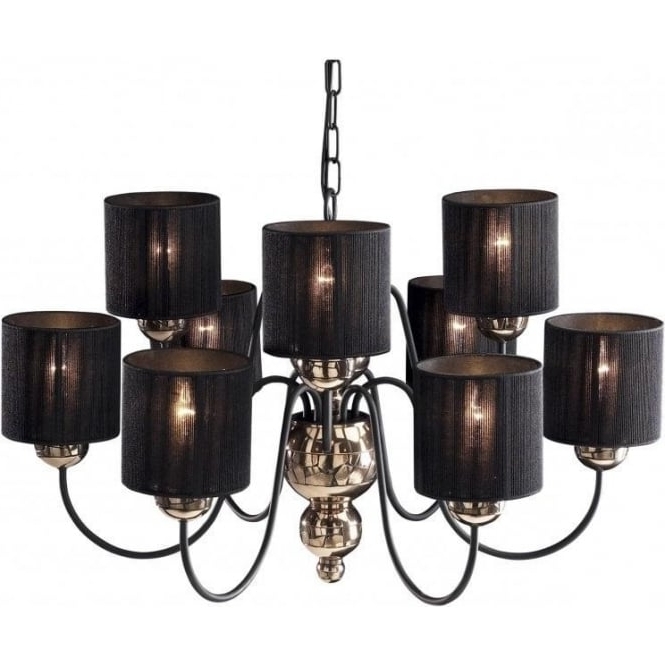 Black Ceiling Hanging Lights Throughout Most Popular Black Chandeliers With Shades (View 9 of 10)