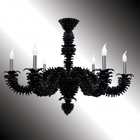 Black Glass Chandelier With Regard To Most Up To Date Narciso" Black Murano Glass Chandelier – Murano Glass Chandeliers (View 9 of 10)