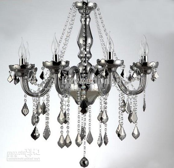 Bohemian Smoky Grey K9 Crystal Glass Chandelier Modern Fashion Art Intended For Newest Grey Chandeliers (Photo 1 of 10)