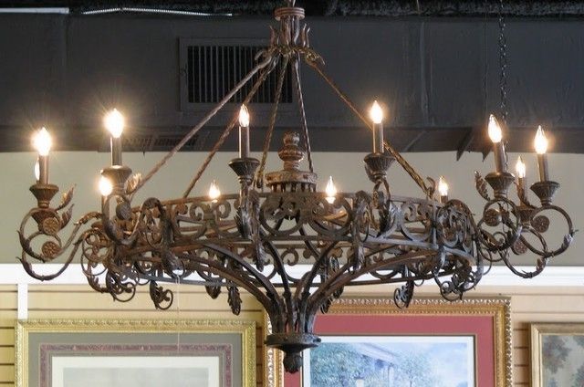 Cast Iron Chandelier With Regard To Trendy Traditional Round Cast Iron Antique Chandelier Wrought In (View 1 of 10)