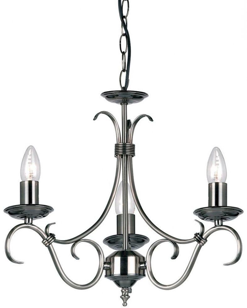 Chandelier ~ Bernice Traditional 3 Light Scrolled Arm Chandelier Intended For Most Recent Endon Lighting Chandeliers (View 6 of 10)