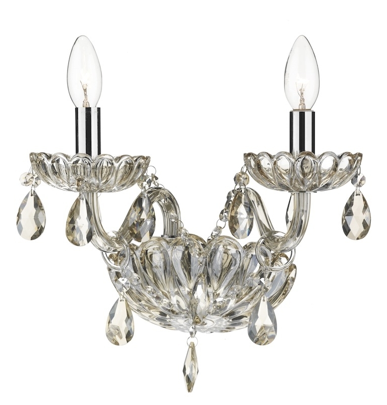 Chandelier Wall Lights Throughout Fashionable Evangelina Champagne Glass Wall Light (Photo 9 of 10)